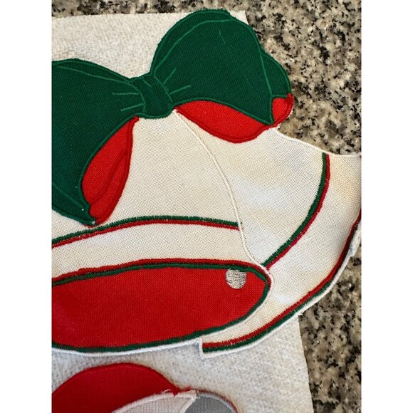 6 VTG W-C Imports Christmas Linen Embroidered Appliqué Coasters table top decor - Picture 5 of 12